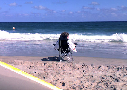 t on beach