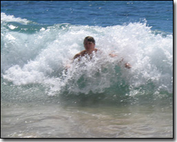 Alex Body surfing
